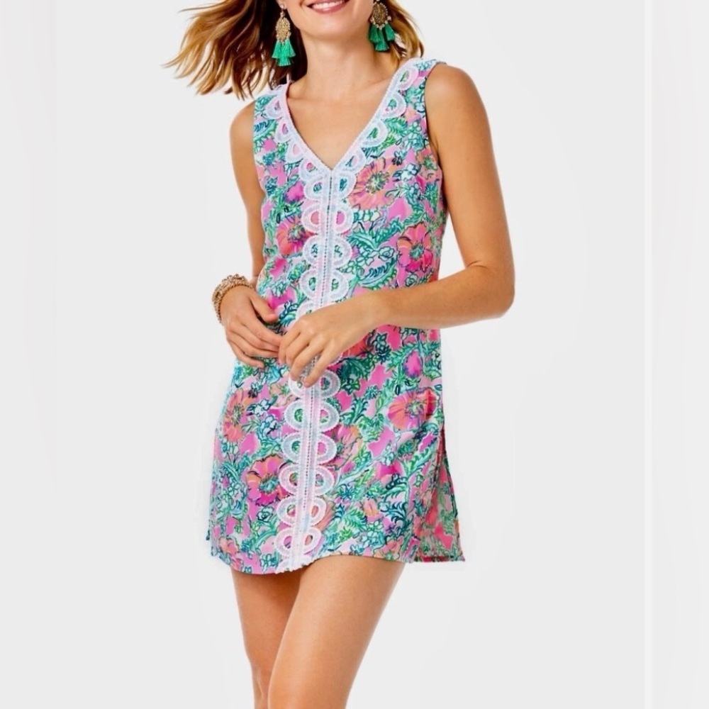 Lilly Pulitzer  Size Large Ronnie Romper Soleil Pink Perfect Poppy Mini Dress